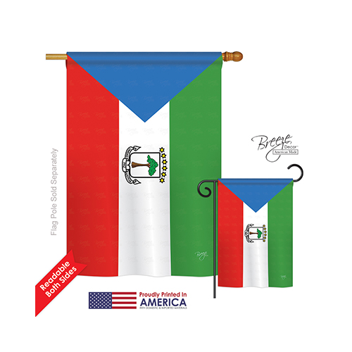 08305 Equatorial Guinea 2-Sided Vertical Impression House Flag - 28 x 40 in.