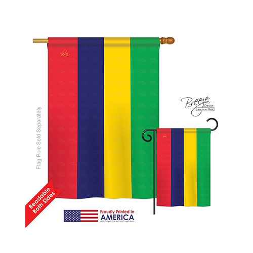 08315 Mauritius 2-Sided Vertical Impression House Flag - 28 x 40 in.