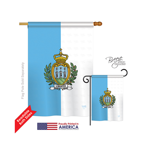 08320 San Marino 2-Sided Vertical Impression House Flag - 28 x 40 in.