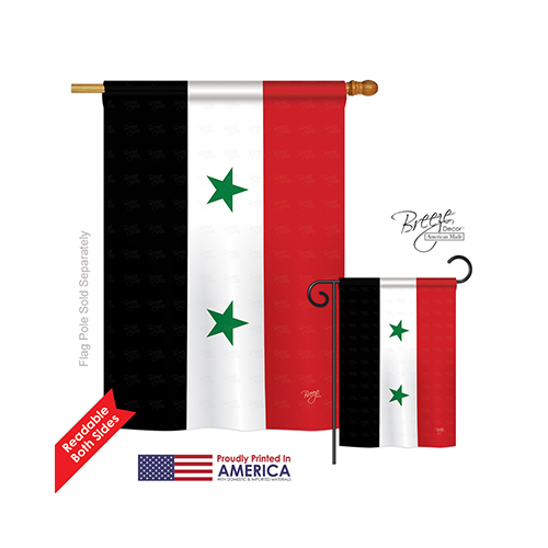 08326 Syria 2-Sided Vertical Impression House Flag - 28 x 40 in.