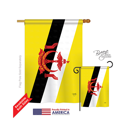 08330 Brunei 2-Sided Vertical Impression House Flag - 28 x 40 in.