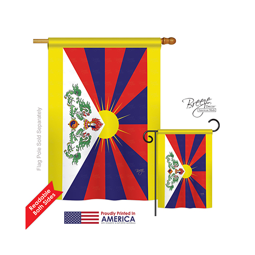 08333 Tibet 2-Sided Vertical Impression House Flag - 28 x 40 in.