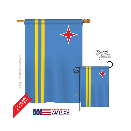 08340 Aruba 2-Sided Vertical Impression House Flag - 28 x 40 in.