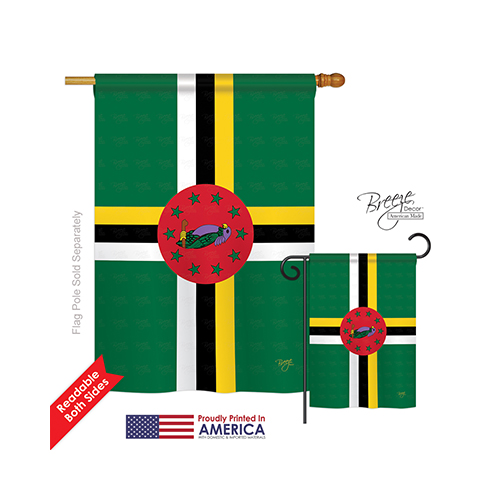 08344 Dominica 2-Sided Vertical Impression House Flag - 28 x 40 in.
