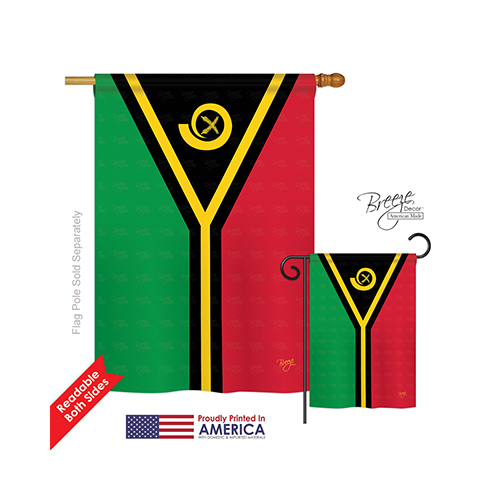 08350 Vanuatu 2-Sided Vertical Impression House Flag - 28 x 40 in.