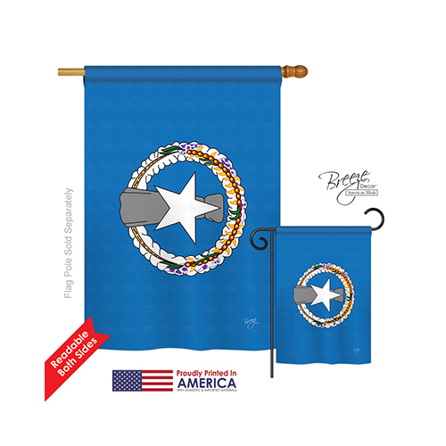 08354 Northern Marianas 2-Sided Vertical Impression House Flag - 28 x 40 in.