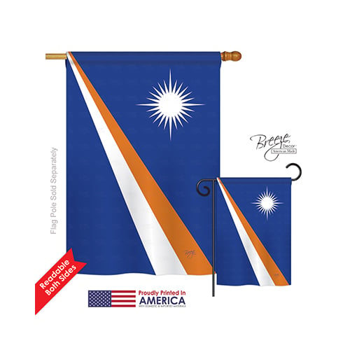 08356 Marshall Islands 2-Sided Vertical Impression House Flag - 28 x 40 in.