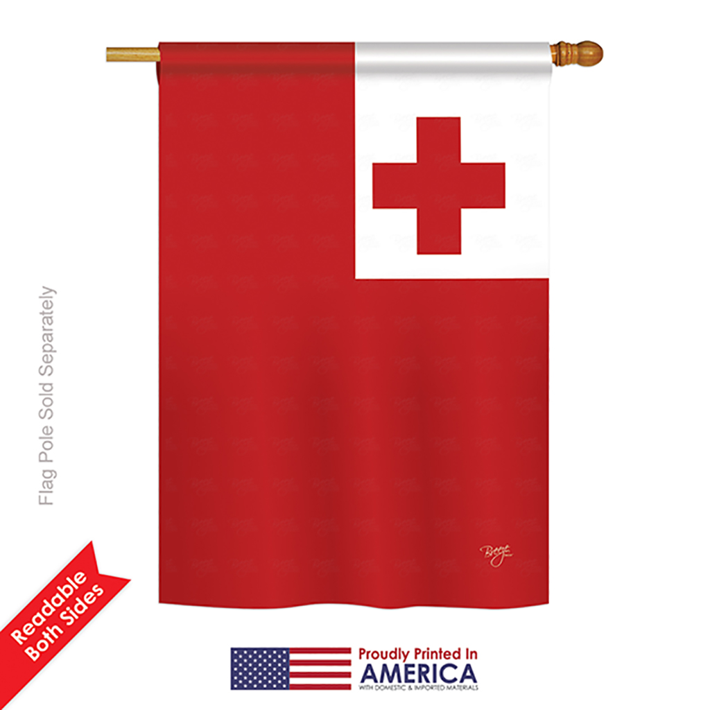 08362 Tonga 2-Sided Vertical Impression House Flag - 28 x 40 in.
