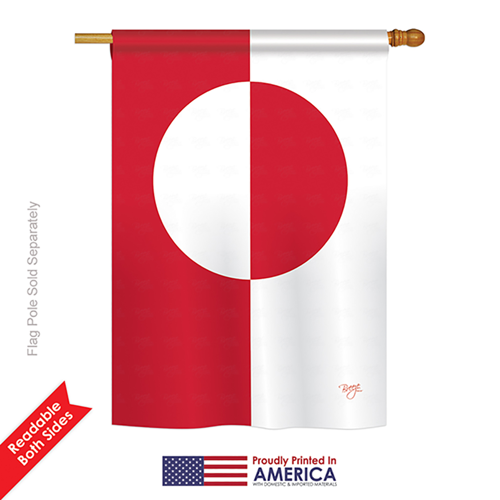 08377 Greenland 2-Sided Vertical Impression House Flag - 28 x 40 in.