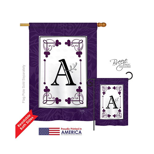 30001 Classic A Monogram 2-Sided Vertical Impression House Flag 28 x 40 in.