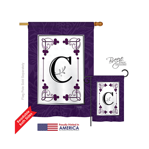 30003 Classic C Monogram 2-Sided Vertical Impression House Flag - 28 x 40 in.