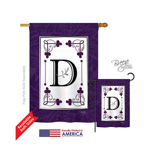 30004 Classic D Monogram 2-Sided Vertical Impression House Flag