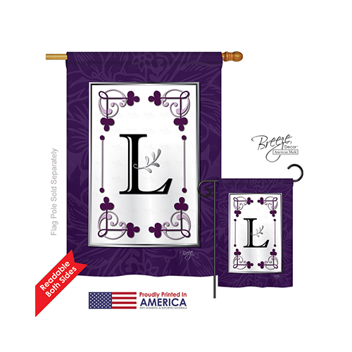 30012 Classic L Monogram 2-Sided Vertical Impression House Flag