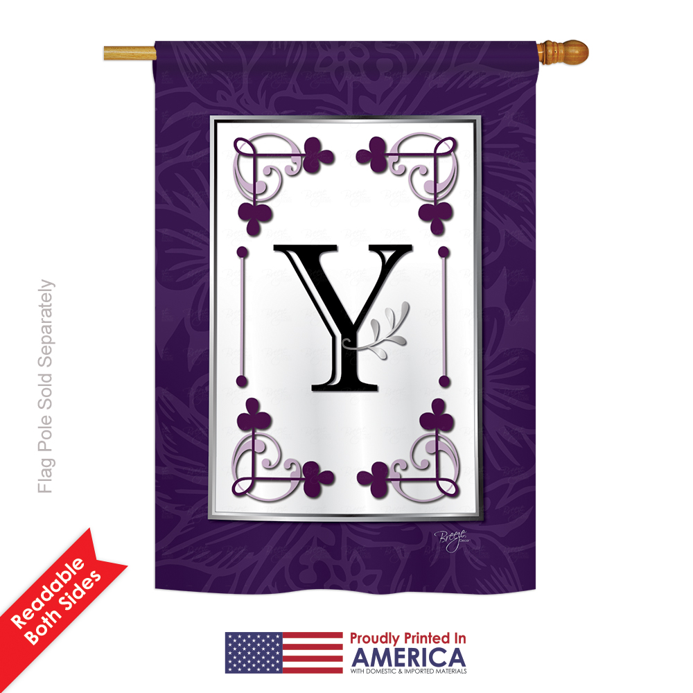 30025 Classic Y Monogram 2-Sided Vertical Impression House Flag