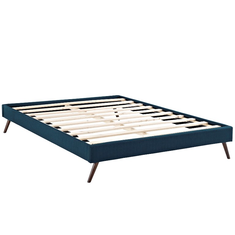 Modway MOD-5360-AZU Helen Full Fabric Bed Frame with Round Splayed Legs, Azure