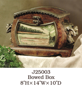 Picture of JB Hirsch Home Decor J25003 14 in. Bowed Hand Painted Wooden Box