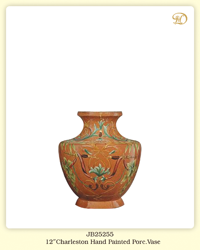 JB Hirsch Home Decor J25255 12 in. Charleston Hand Painted Porcelain Vase -  STRENGTH OF HOPE