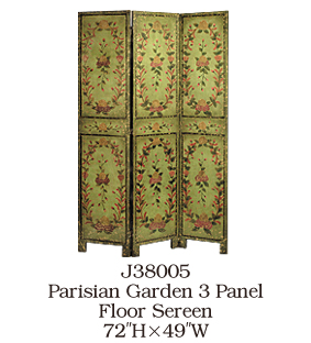 Picture of JB Hirsch Home Decor J38005 3 Panel Paisian Garden Room Divider Floor Screen