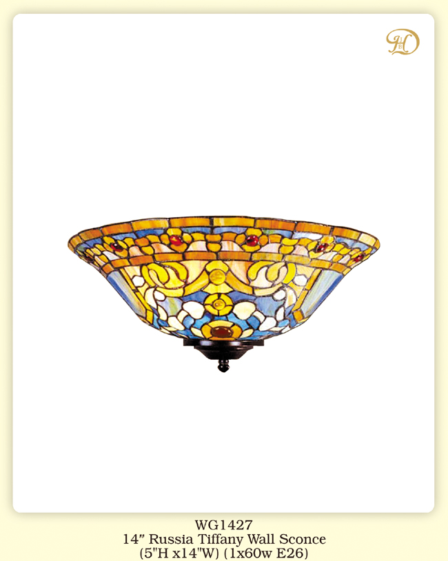 Picture of JB Hirsch Home Decor WG1427 14 in. Russian Tiffany Wall Sconce Lamps