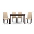 Baxton Studio Andrew 5 PC Dining Set-Beige Fabric Andrew Contemporary Espresso Wood Beige Fabric 5 Piece Dining Set - 29 Baxton Studio Andrew 5 PC Dining Set-Beige Fabric Andrew Contemporary Espresso Wood Beige Fabric 5 Piece Dining Set - 29