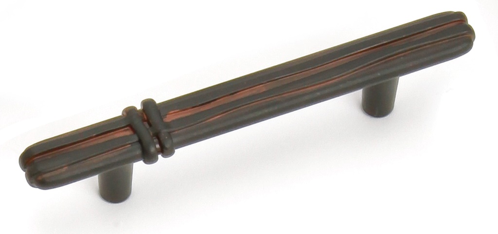 3 in. Lineage Pull - Iron Black with Terra Cotta