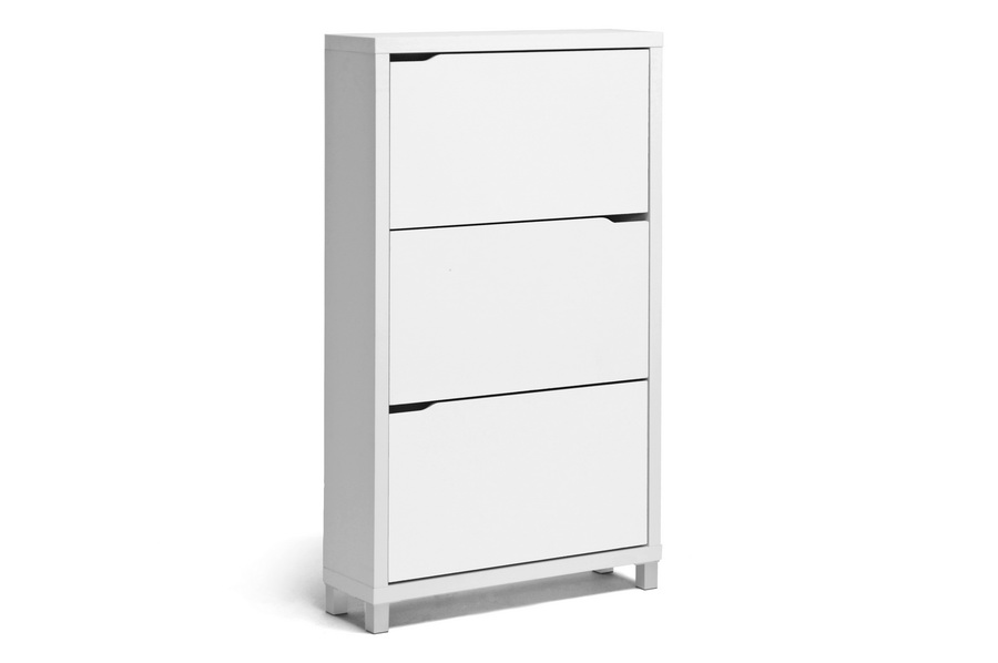 Picture of Baxton Studio FP-3OUSH-WHITE Simms White Modern Shoe Cabinet - 9.25 x 52.7 x 31.1 in.