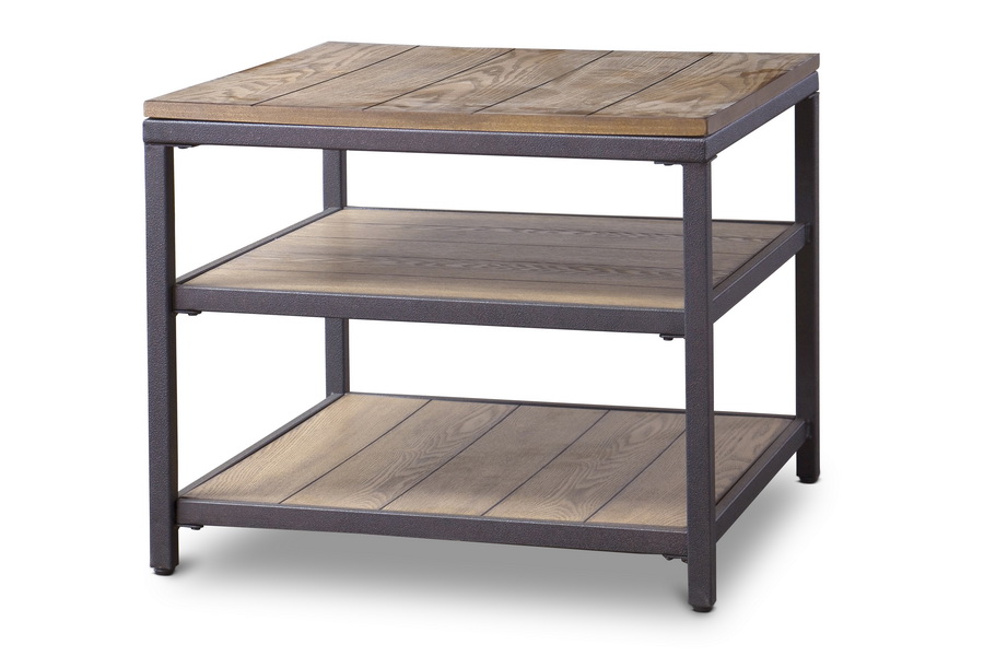 Picture of Baxton Studio YLX-0005-AT Caribou Wood & Metal End Table - 20.1 x 24 x 24 in.