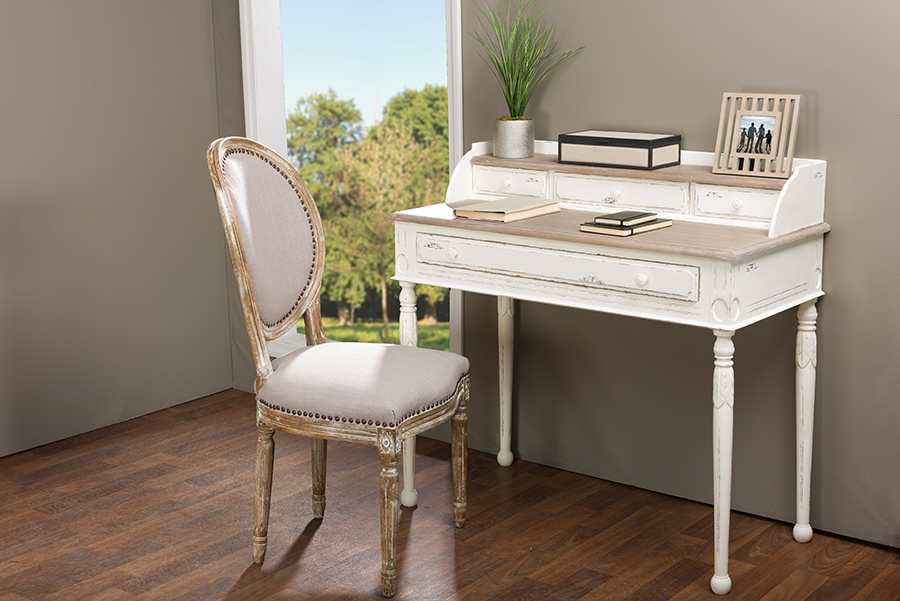 Picture of Baxton Studio PLM1VM-M B-CA Anjou Traditional French Accent Writing Desk - 37.8 x 39.25 x 19.6 in.
