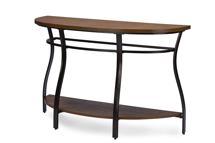 Picture of Baxton Studio YLX-2682-ST Newcastle Wood & Metal Console Table&#44; Brown - 30.63 x 48 x 18 in.