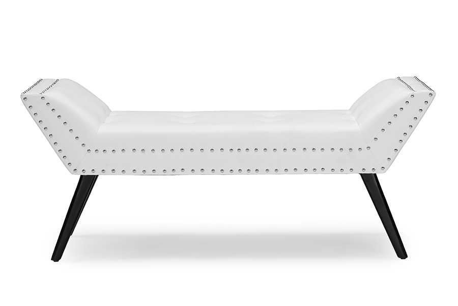 Picture of Baxton Studio WS-22592-Matt White Tamblin Modern & Contemporary White Faux Leather Upholstered Large Ottoman Seating Bench - 20.87 x 49.92 x 17.36 in.