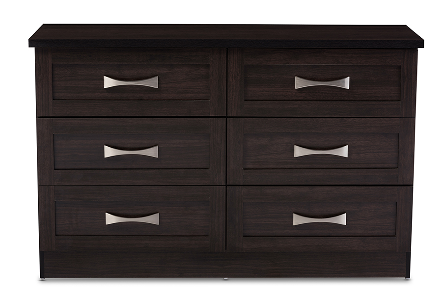 Picture of Baxton Studio BR888003-Wenge Colburn Modern & Contemporary 6-Drawer Dark Brown Wood Storage Dresser - 29.64 x 46.8 x 15.6 in.