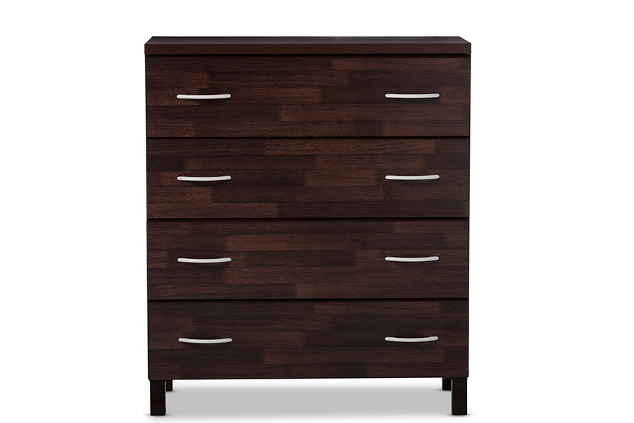 Picture of Baxton Studio BR888024-Dirty Oak Maison Modern & Contemporary Oak Brown Wood 4-Drawer Storage Chest - 36.39 x 31.2 x 15.6 in.