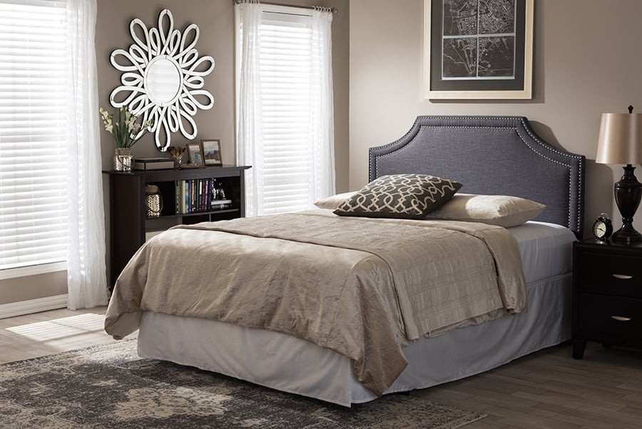 BBT6566-Dark Grey-Queen HB Avignon Modern & Contemporary Dark Grey Fabric Upholstered Queen Headboard - 25.74 x 60.84 x 2.34 in.