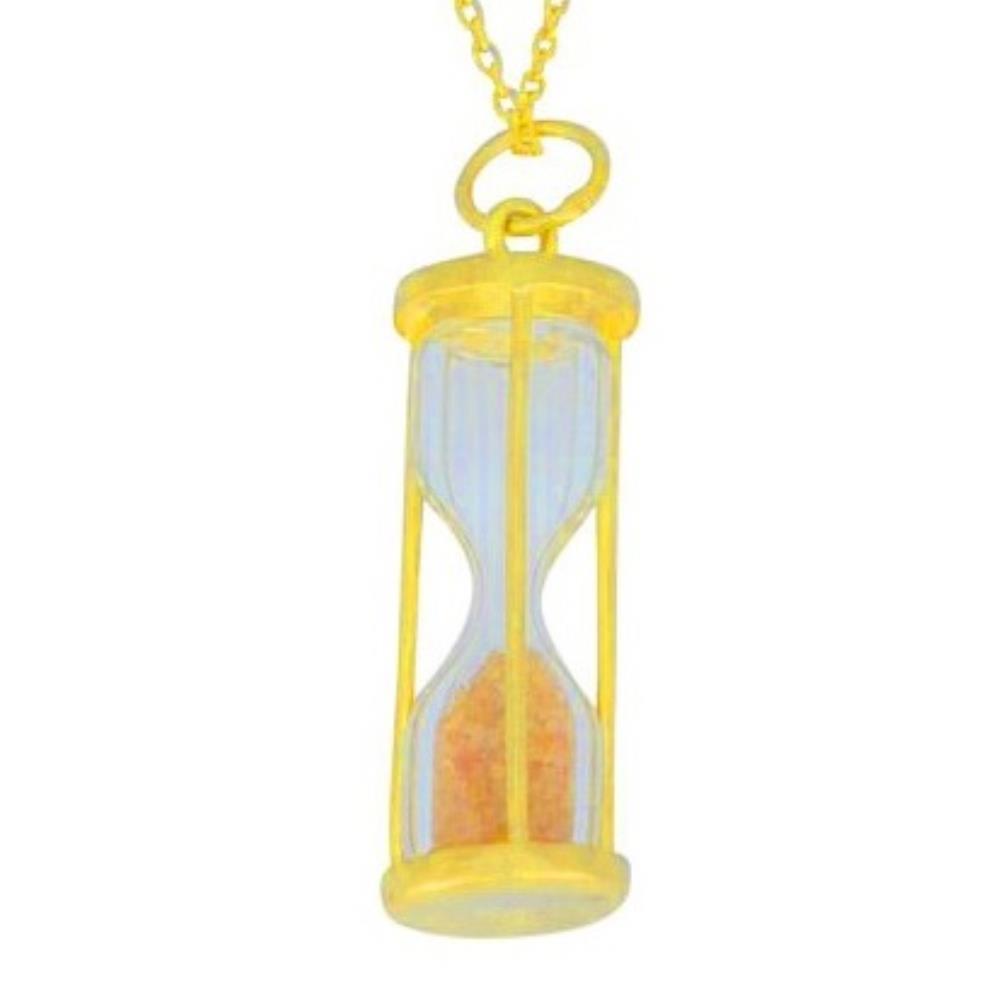 Picture of Elizabeth Jewelry HRG-CITRINE-YGP 14KT Yellow Gold Plated Over 925 Sterling Silver Natural Citrine Time in Bottom Dust Hourglass Pendant