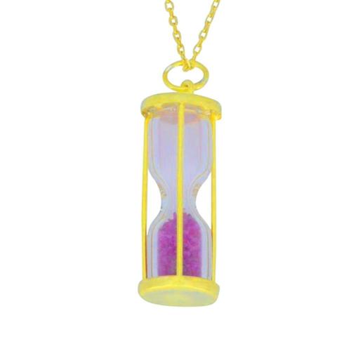 Picture of Elizabeth Jewelry HRG-RUBY-YGP 14KT Yellow Gold Plated Over 925 Sterling Silver Natural Ruby Time in Bottom Dust Hourglass Pendant