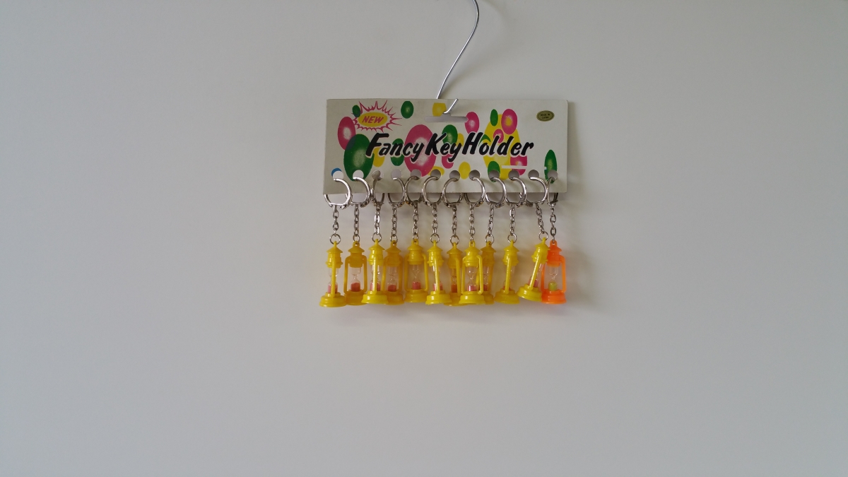 001A Fancy Keyholder Hourglass Keychain, Assorted Color - 2 Dozen