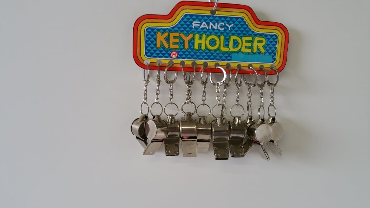 1041 Whistle Keychain Metal - 2 Dozen