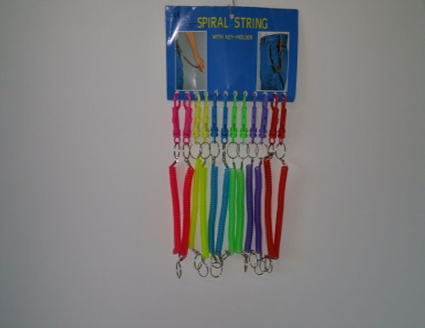 116B Spiral String Key Holder, Assorted Color - 2 Dozen