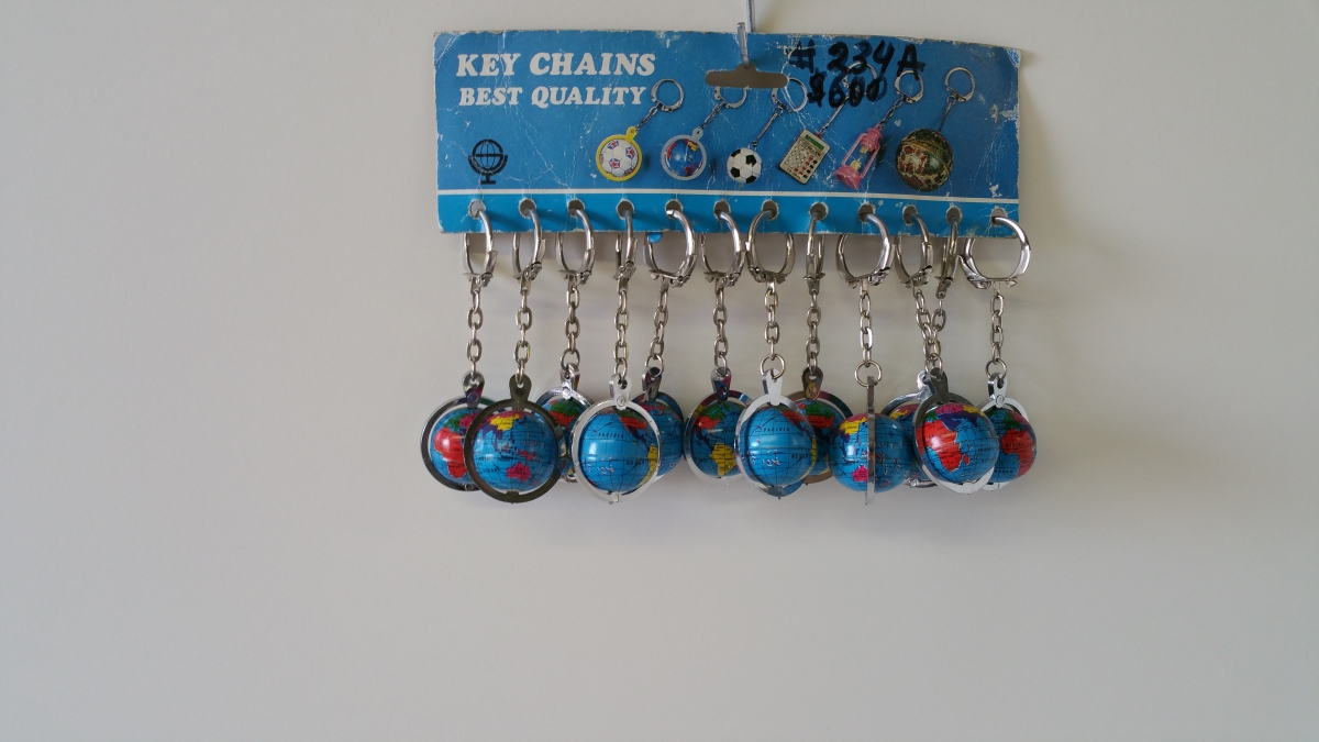 234A Globe Keychains with Ring - 2 Dozen