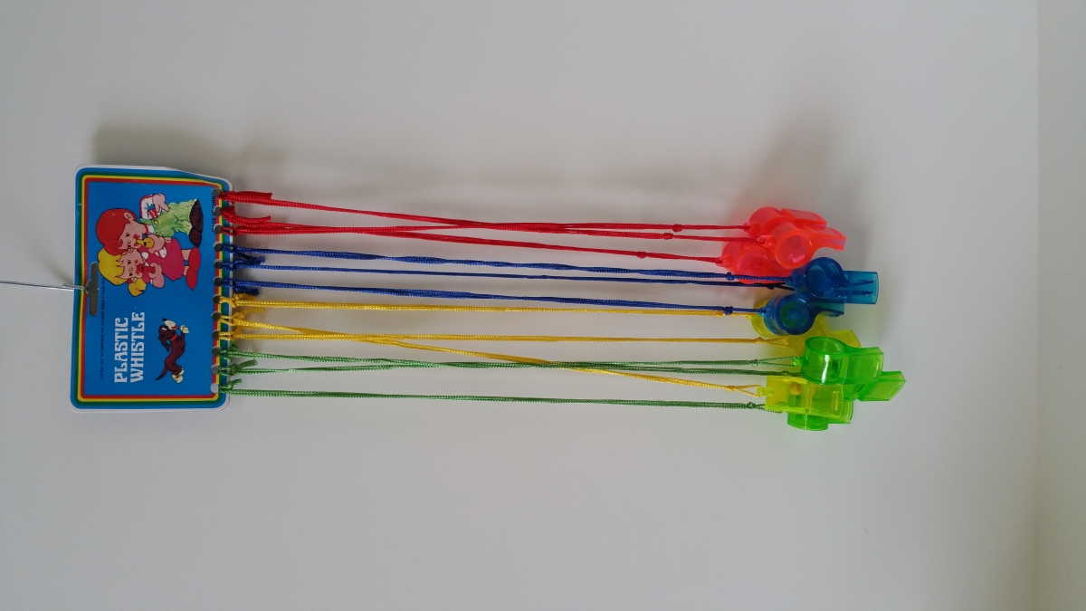 E802A Whistle Keychain, Assorted Color - 2 Dozen