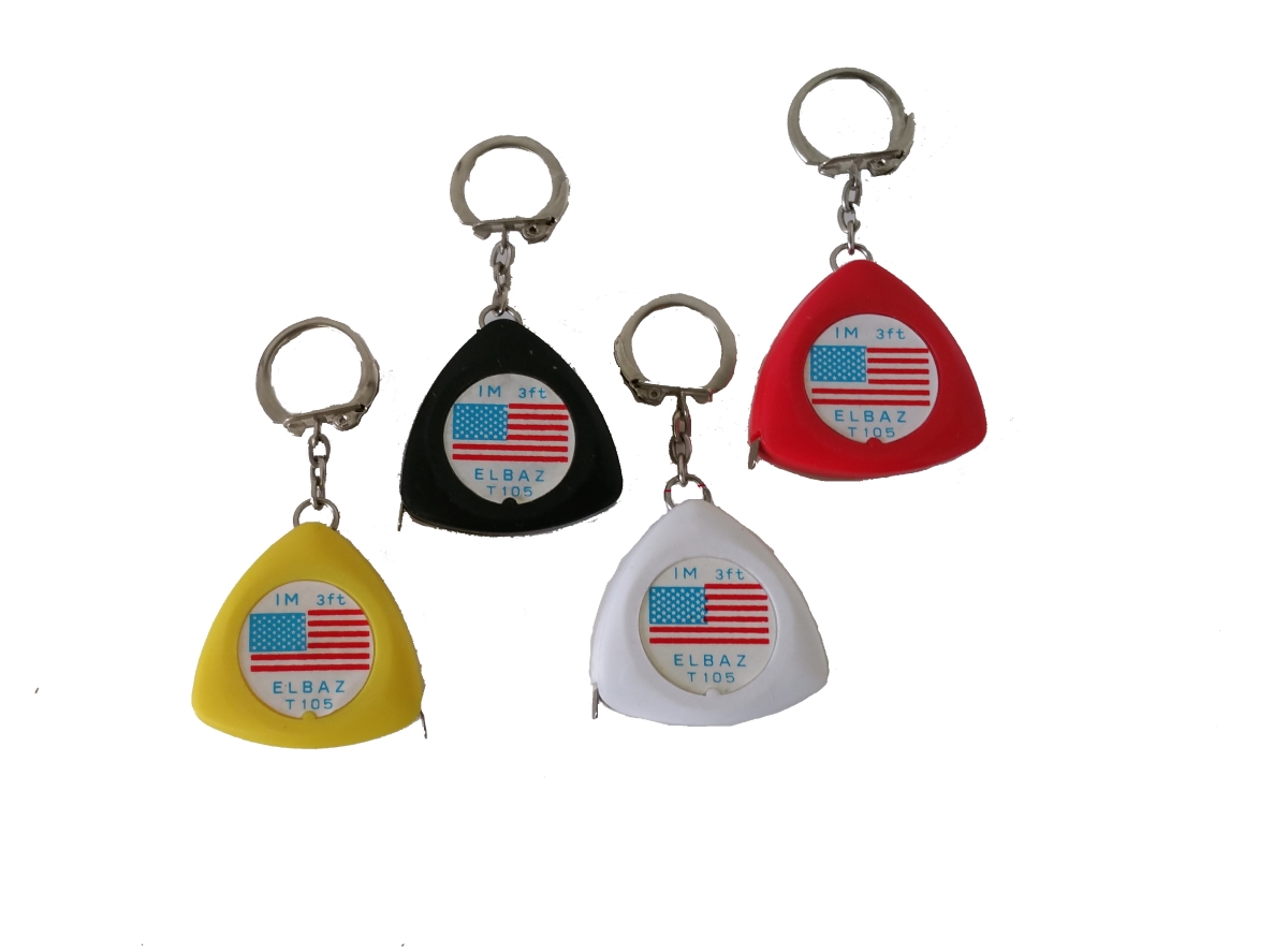 MT-105 Mini Keychain Tape Measure, Assorted Color - 2 Dozen