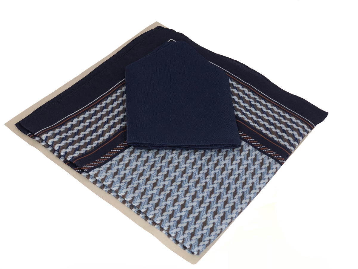 Picture of Tapestry Trading MH-109 Solid & Pattern Handkerchief&#44; Blue - 2 Piece