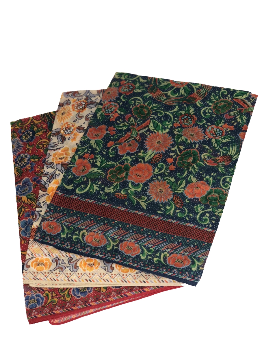 Picture of Tapestry Trading BN-111 Floral Fine Italian Bandanna & Hankie - Pack of 3