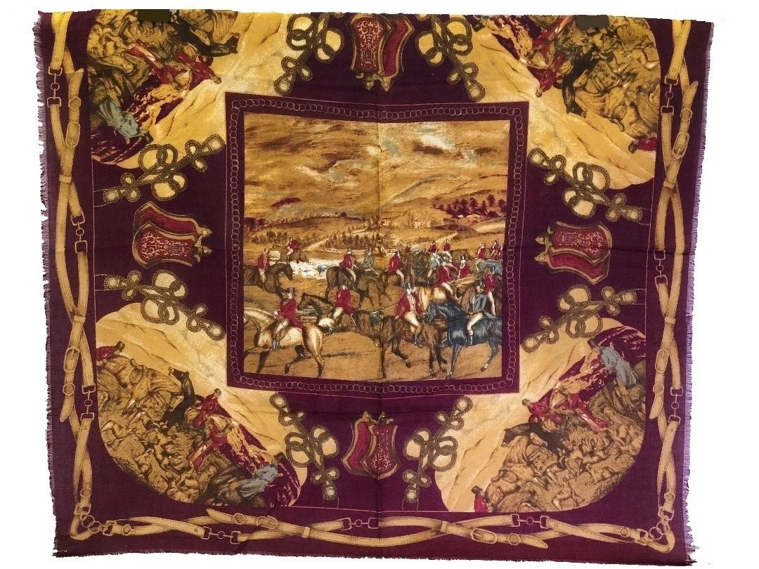 Picture of Tapestry Trading SC-101 36 x 36 in. French Vintage Challis Scarf & Shawl&#44; Burgundy
