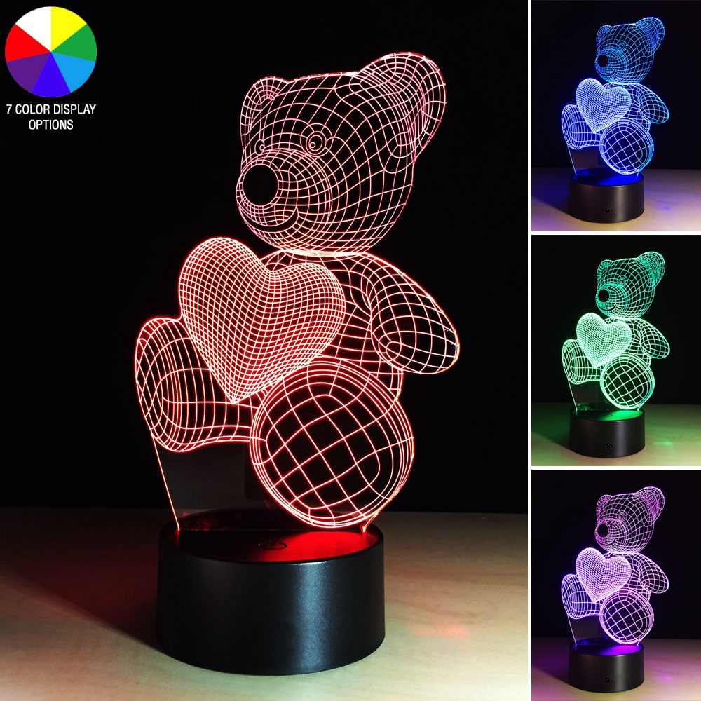 Picture of EcoGear FX HOM-3DLITE-BEAR Bear LED Table Night Light Perfect Gift for Womens