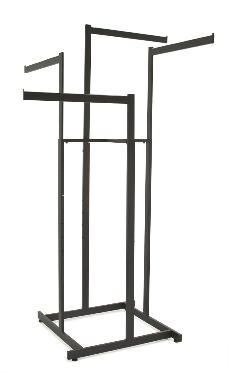 Picture of Econoco K80-MAB 4-Way Hi-Capacity with Straight Arms - Rectangular Tubing, Black - Matte