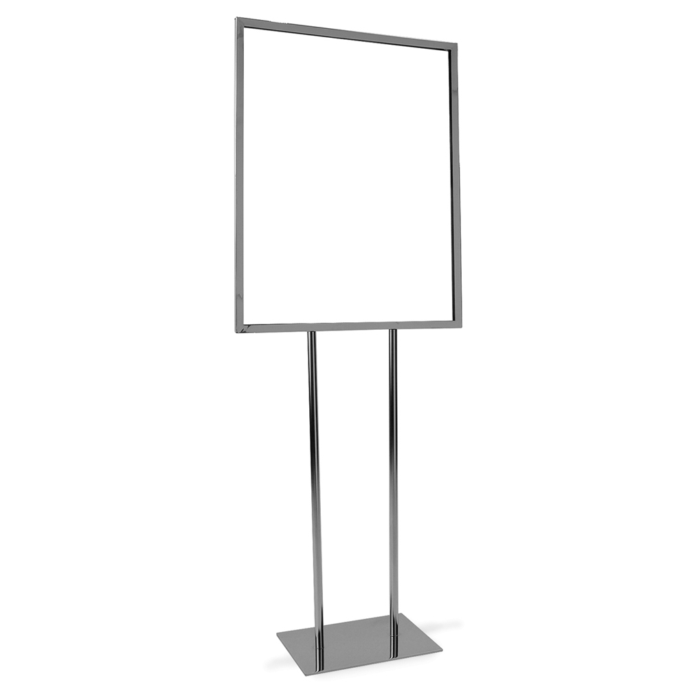 BH28 22 x 28 in. Bulletin Sign Holder with Flat Base - Chrome