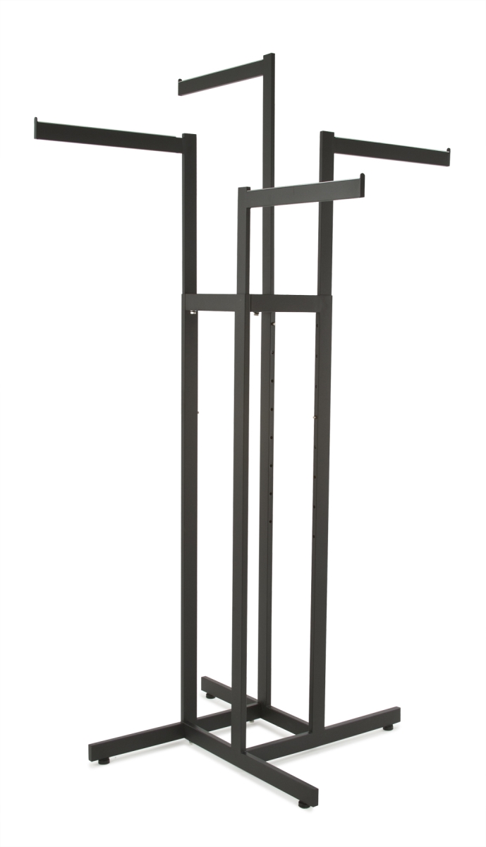 K85-MAB Rectangular Tubing 4-Way with Straight Arms , Black - Matte