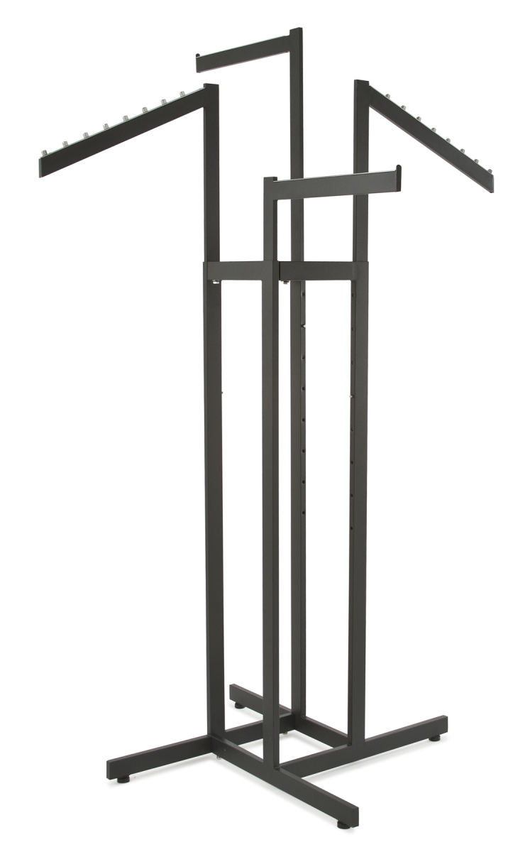 K86-MAB Rectangular Tubing 4-Way with 2 Straight & 2 Slant Arms, Black - Matte