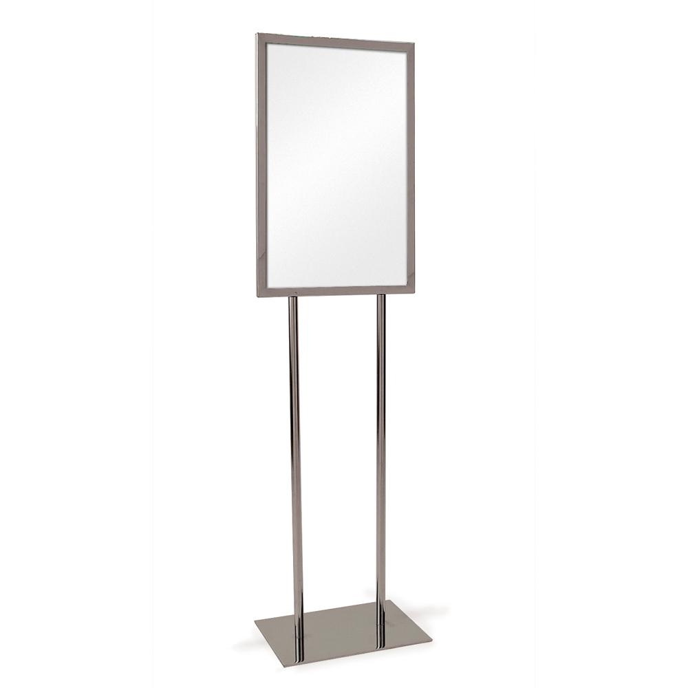 BH22 14 x 22 in. Bulletin Sign Holder with Flat Base - Chrome